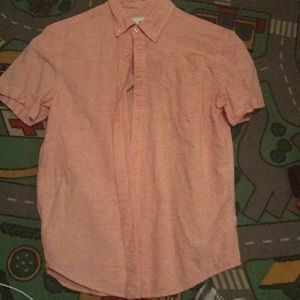 Pink slim fit button down shirt